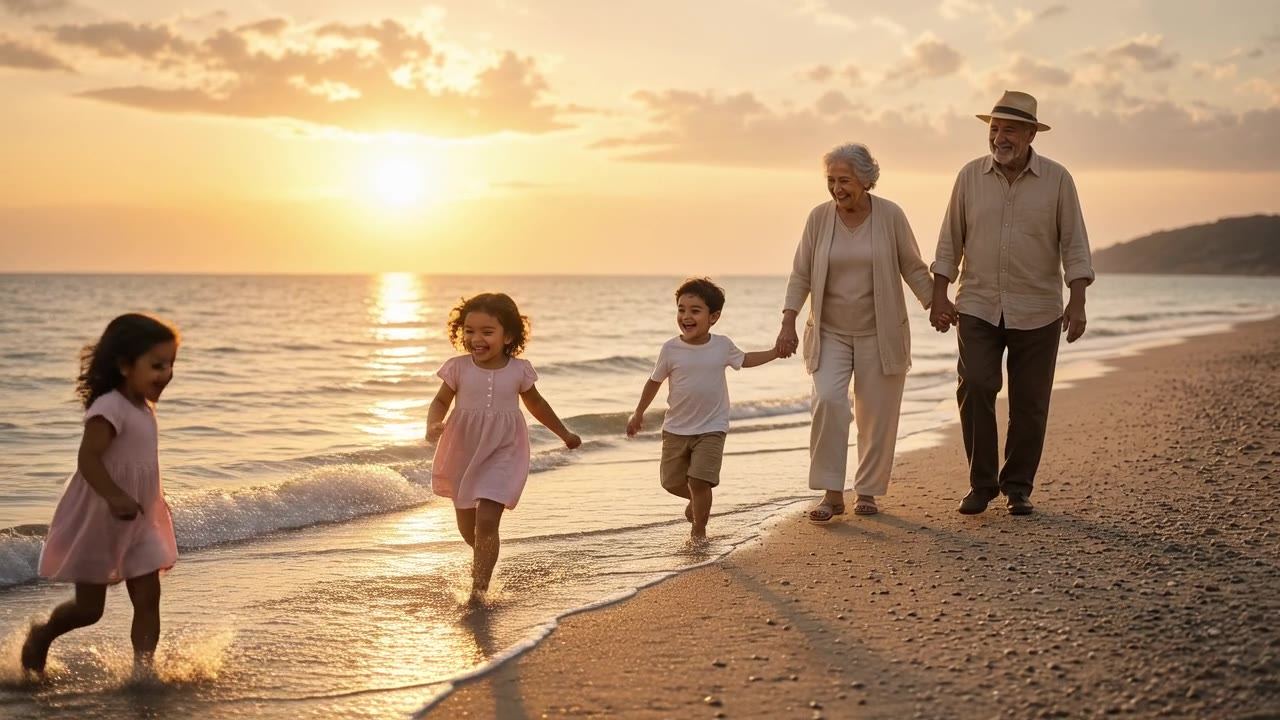 Families together at the beach, protected by Cavaliere & Co. Insurance, a life insurance broker in Bucks County, PA